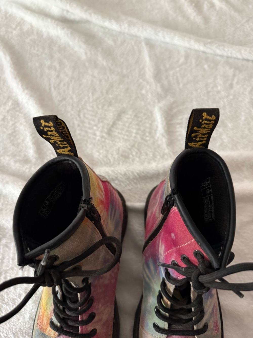 Doc Dr Martens Soft Suede 1460 Youth Tie Dye Girls Lace Up Boots 3 - Picture 4 of 13